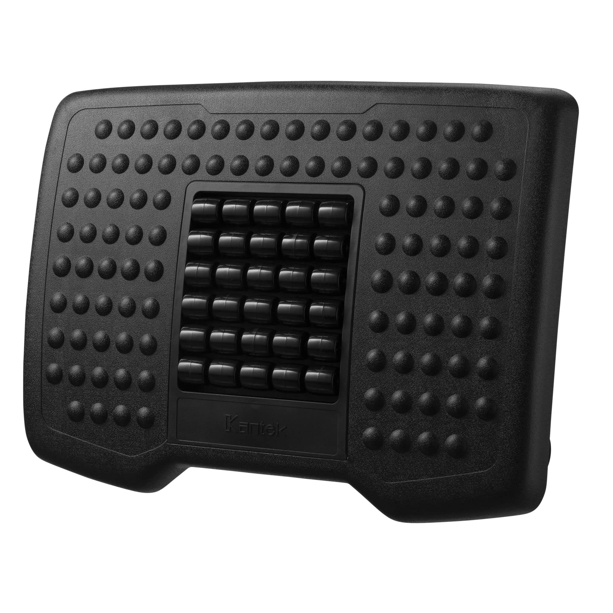 Kantek Premium Verstellbare Fußstütze mit Rollen, 4 bis 16,5 cm Höhe, schwarz (FR750)