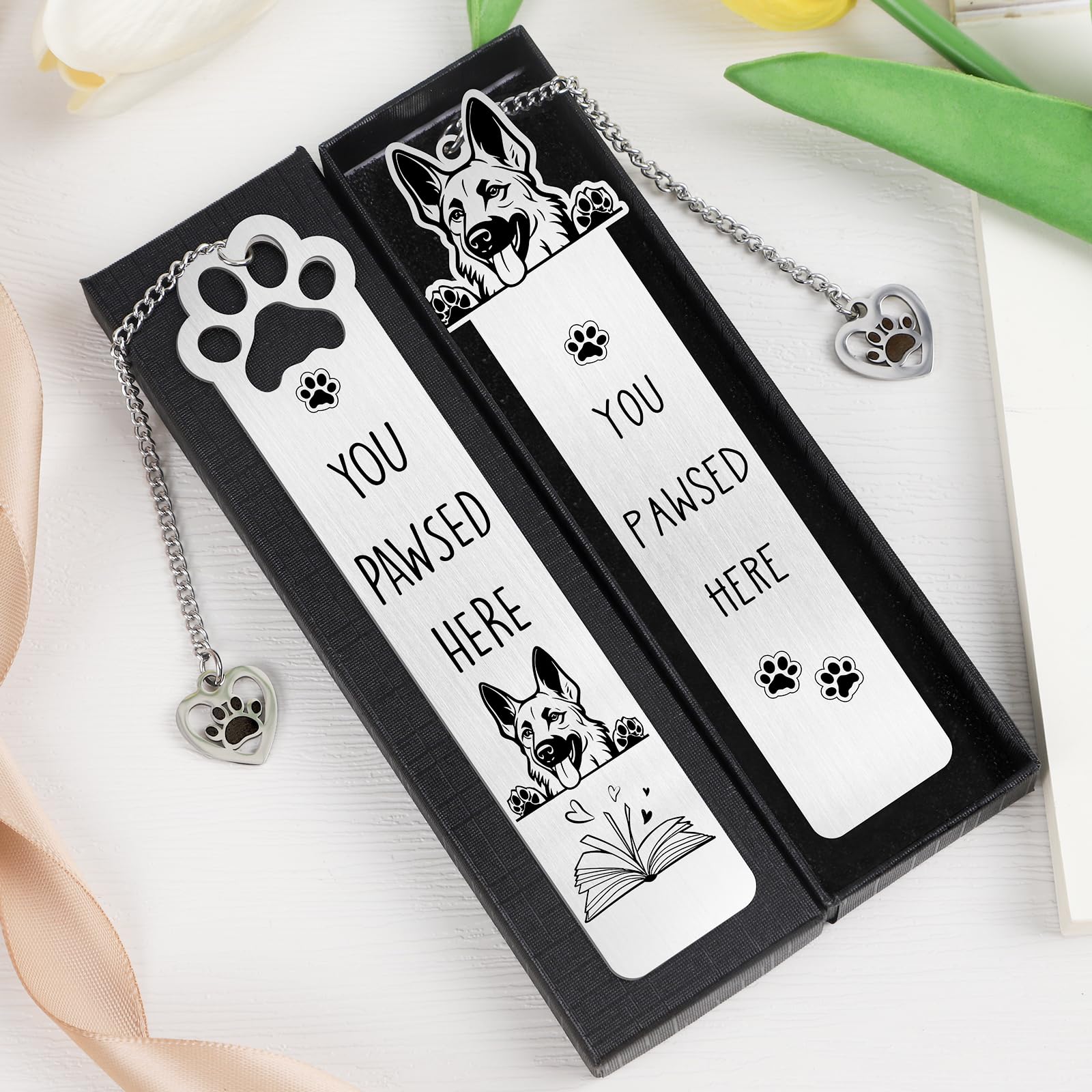 German Shepherd Dog Bookmark Gifts - Shejdgart 2PCS Funny Bookmar