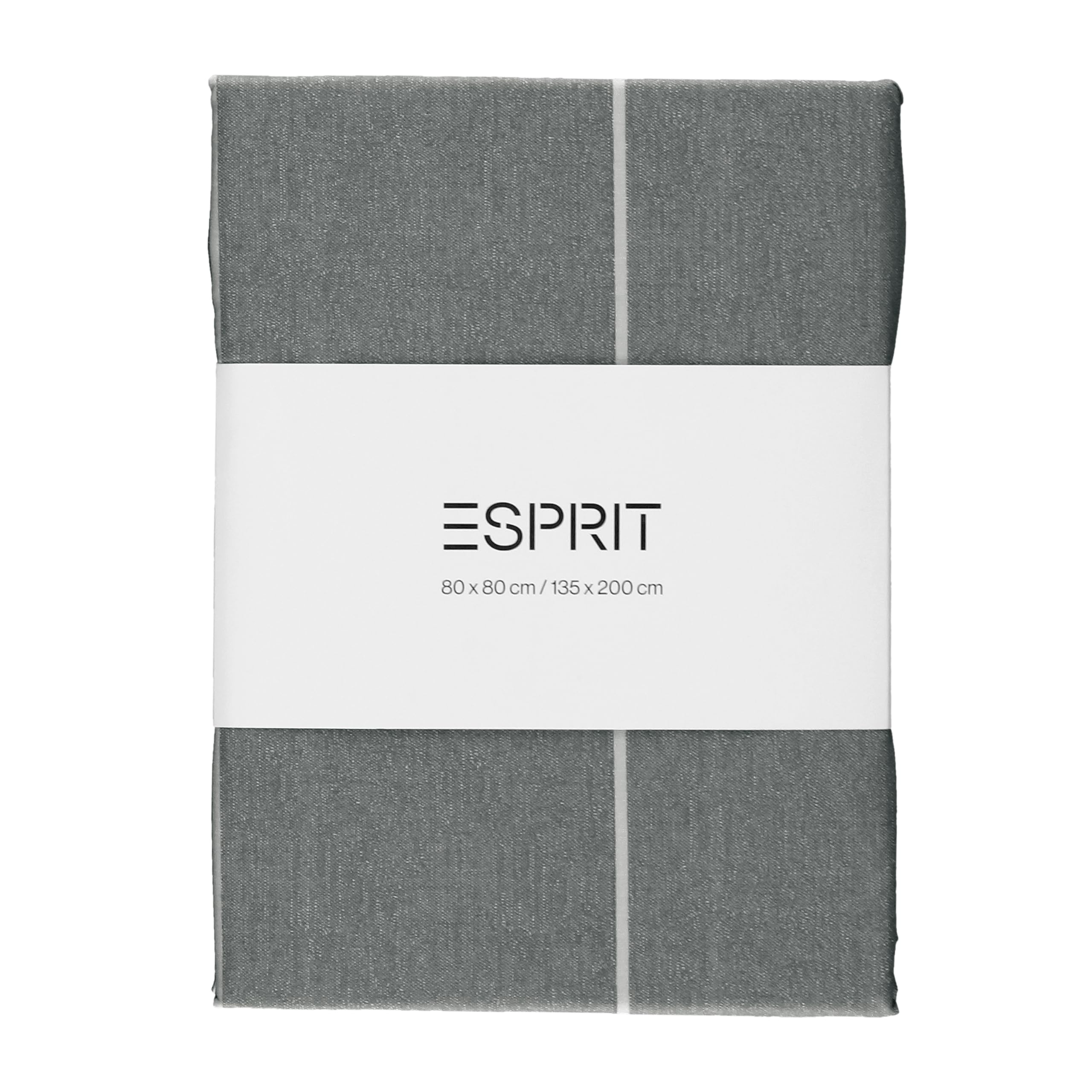Esprit Home Premium Bettwäsche 135x200 Baumwolle 4teilig Anthrazit - Bettwäsche-Sets 4tlg bestehend aus 2 Bettwäschebezügen 135x200cm - inkl. 2 Kopfkissenbezug 80x80cm - Öko-Tex Zertifiziert