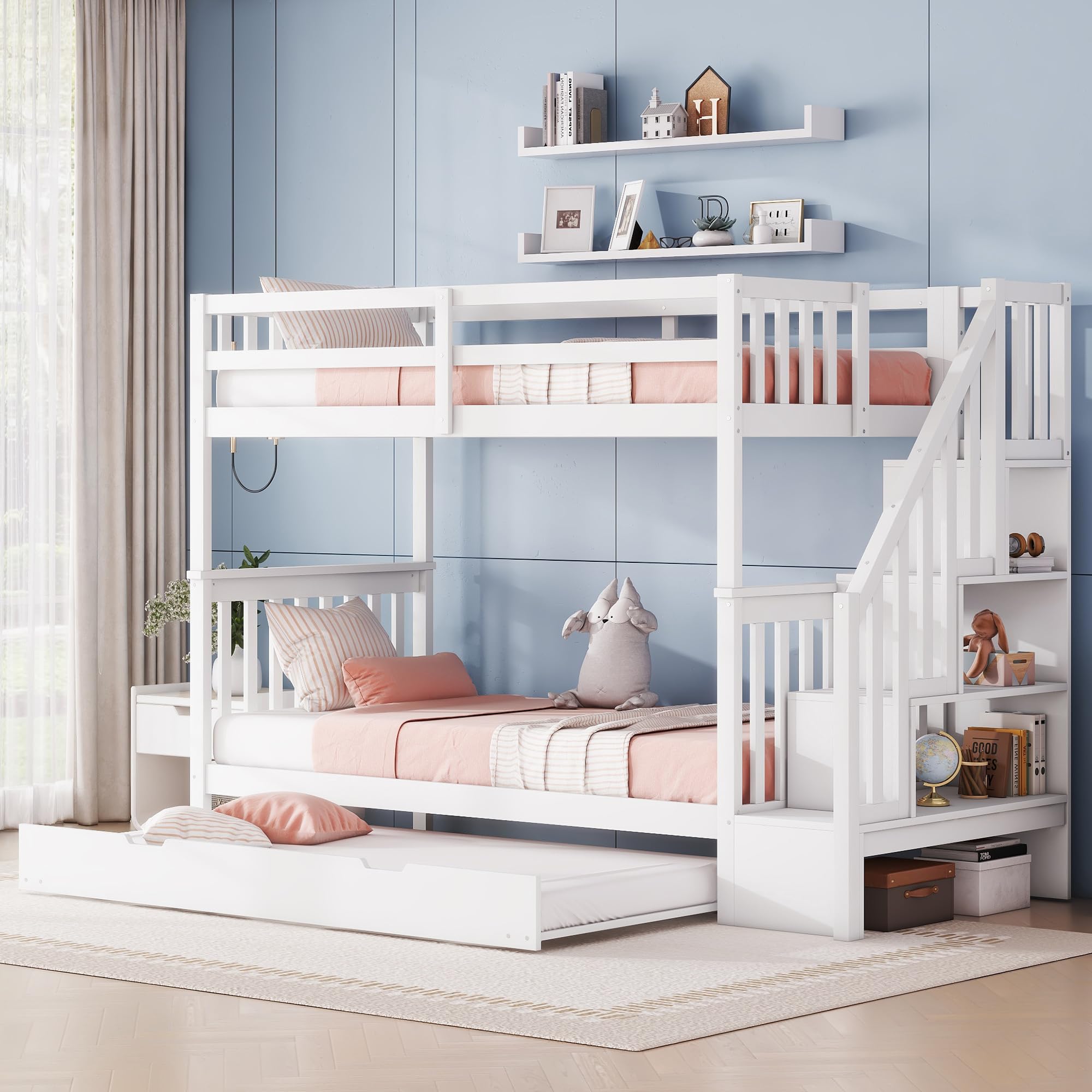 Kinderbett Hausbett 140x200 Cm – Montessori Bodenbett Mit Rausfallschutz, Rosa, Ohne Matratze, Aus Kiefernholz