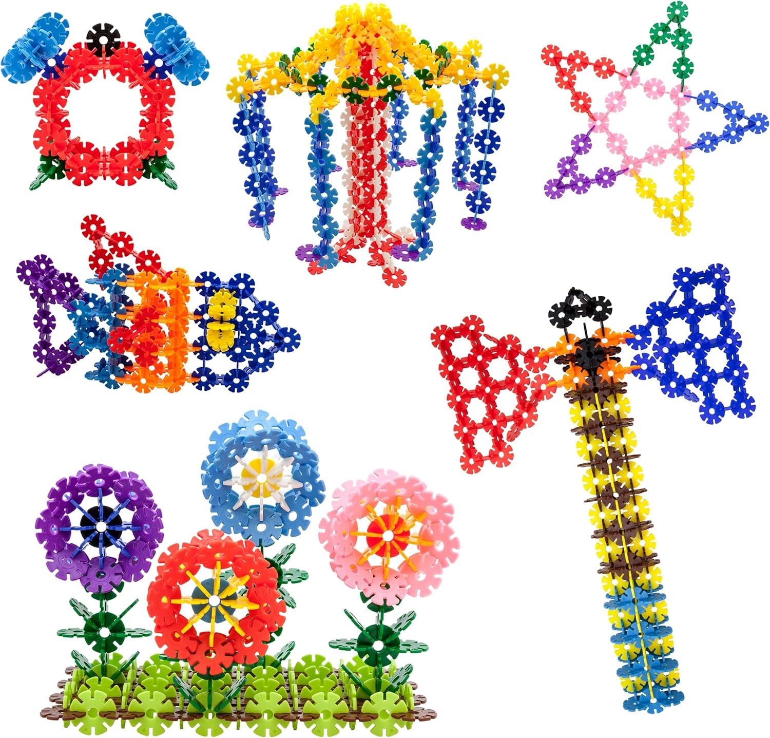 PicassoTiles Building Chips 600 Pieces Interlocking Construction Chips Creative Disc Block Toy Set STEM Learning Toys for Early Education and Child