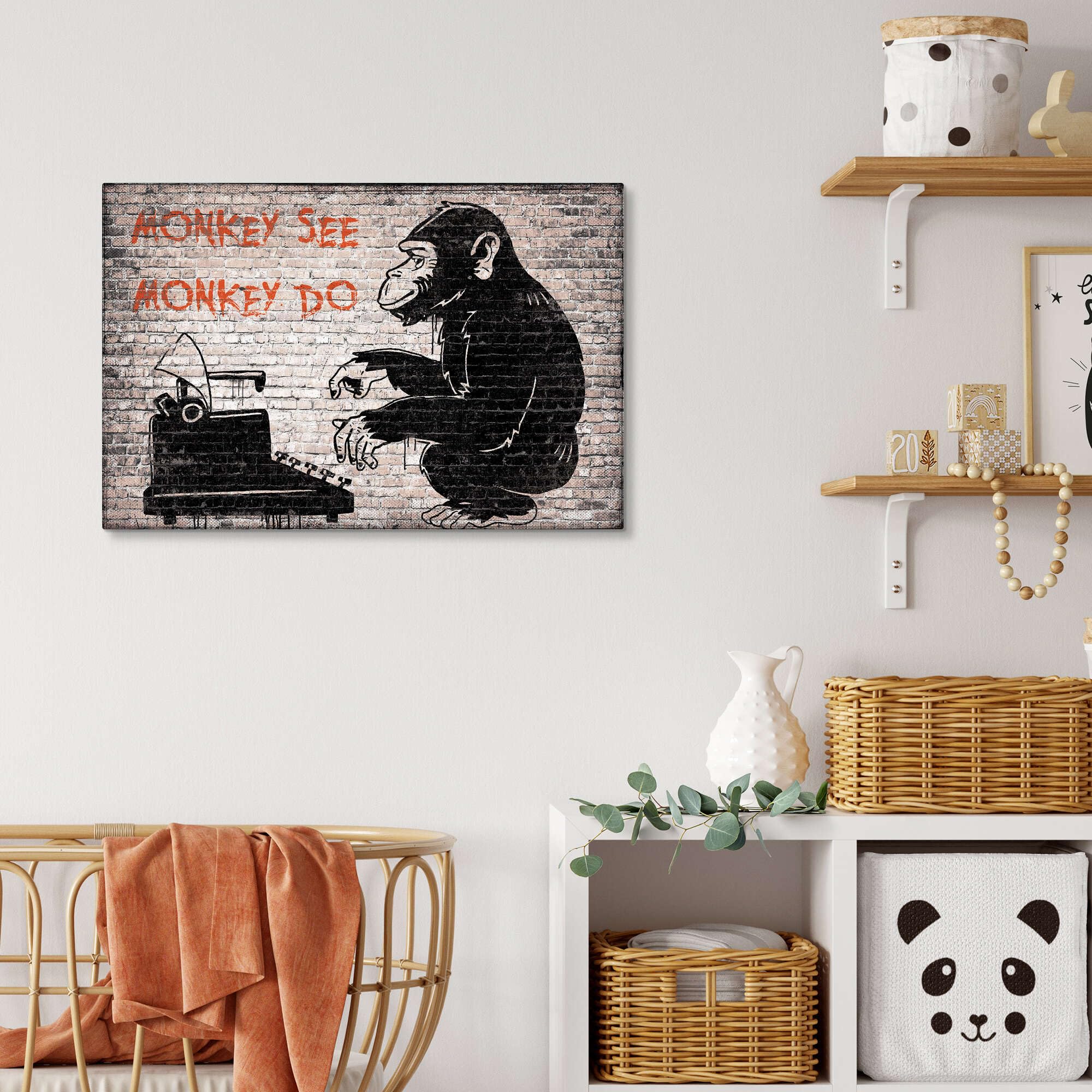 Posterlounge Banksy - Monkey See Monkey Do Lienzo