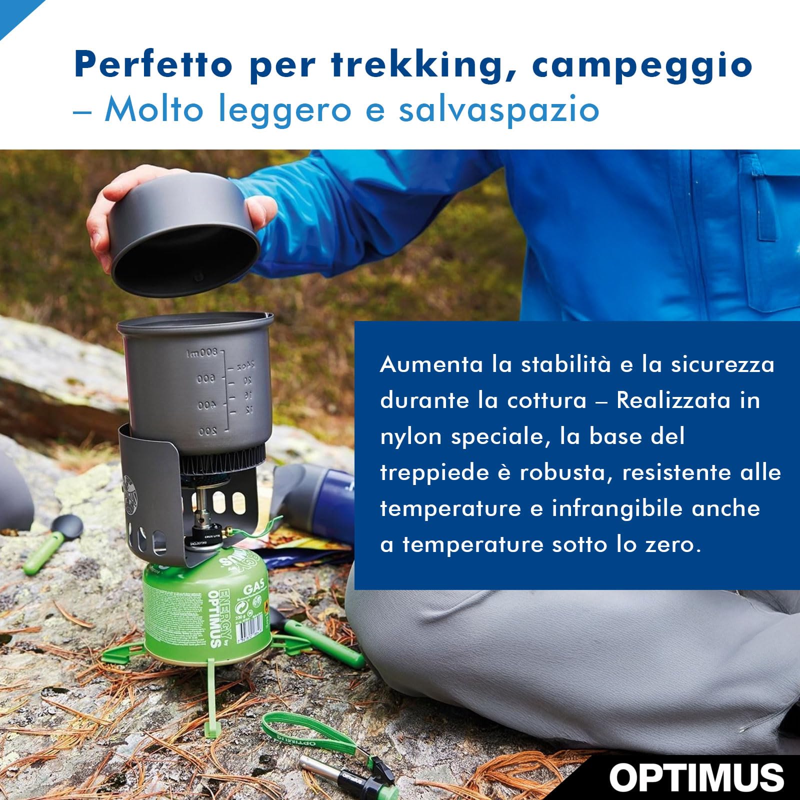 Supporto per Cartucce di Gas Optimus in Verde - Robusto Supporto per Cartucce per Fornelli da Campeggio, Pieghevole e in Nylon Antiurto, Fino a 450 g
