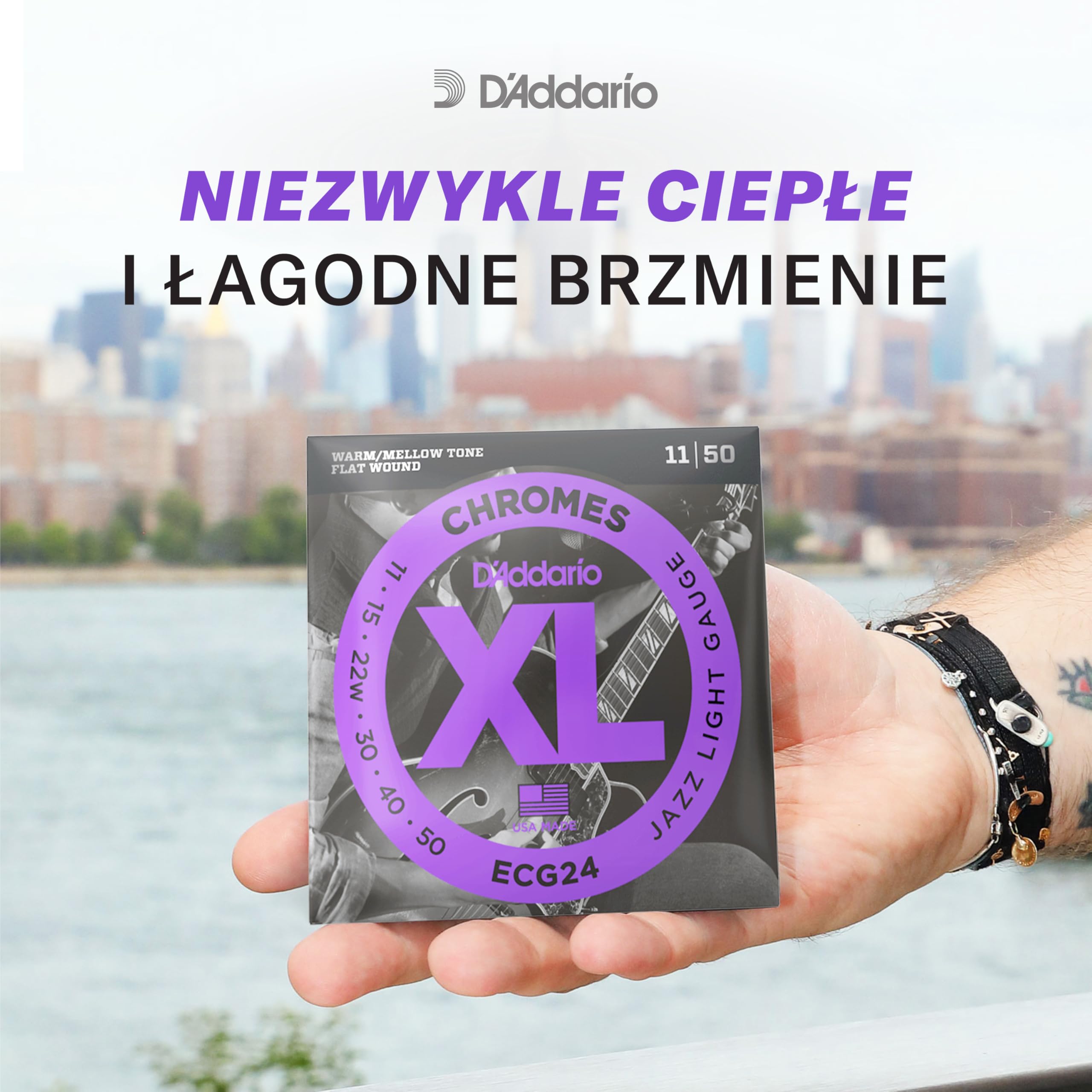 D'Addario ECB82 XL chromowane średnie (.050-.105) struny do gitary basowej