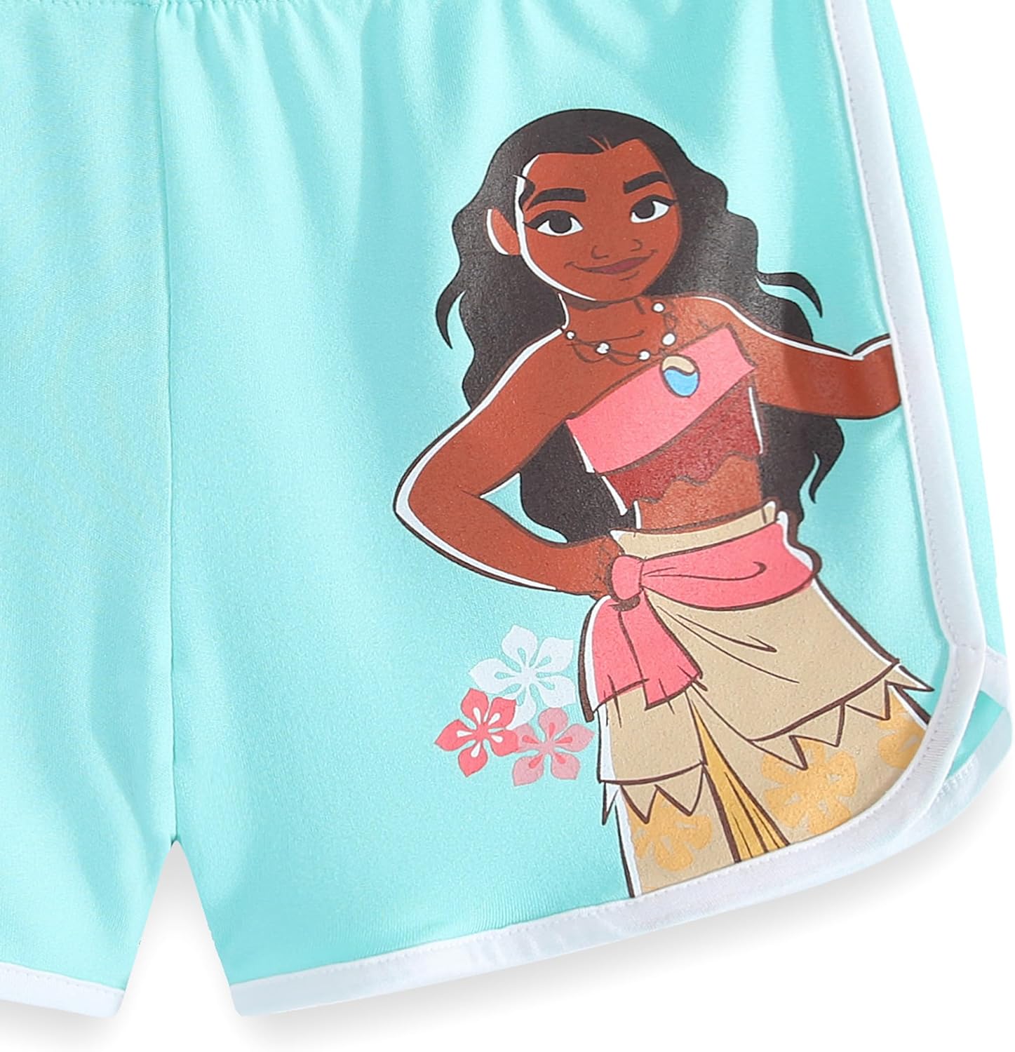 Disney Minnie Mouse Moana Little Mermaid Girls 5 Piece Set with 2 Tops, Leggings, Shorts & Scrunchie for Toddlers & Big Kids