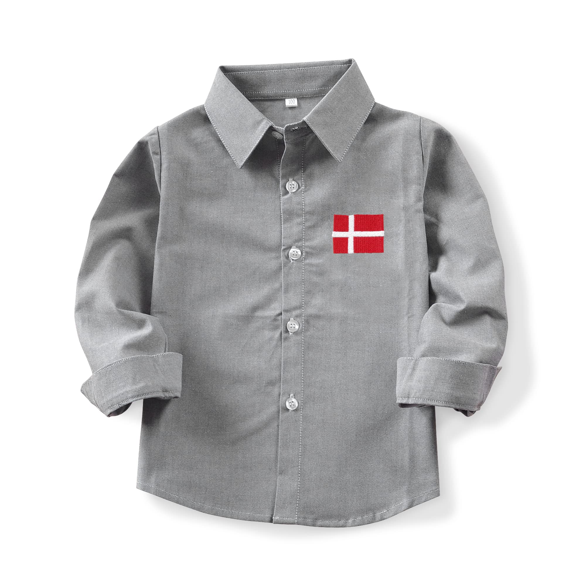 OCHENTABig Boys' Long Sleeve Button Down Cute Rabbit Casual Dress Easter Shirt