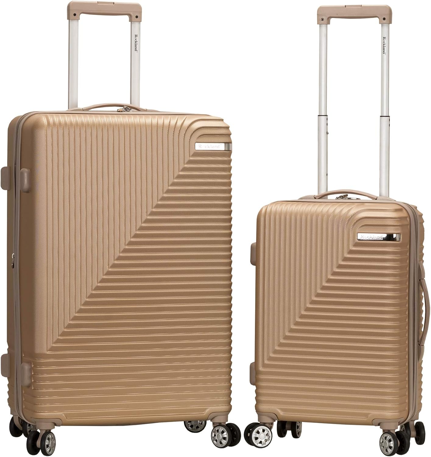 Rockland Star Trail Hardside Spinner Wheel Luggage, Champagne, 2-Piece Set (20/28)