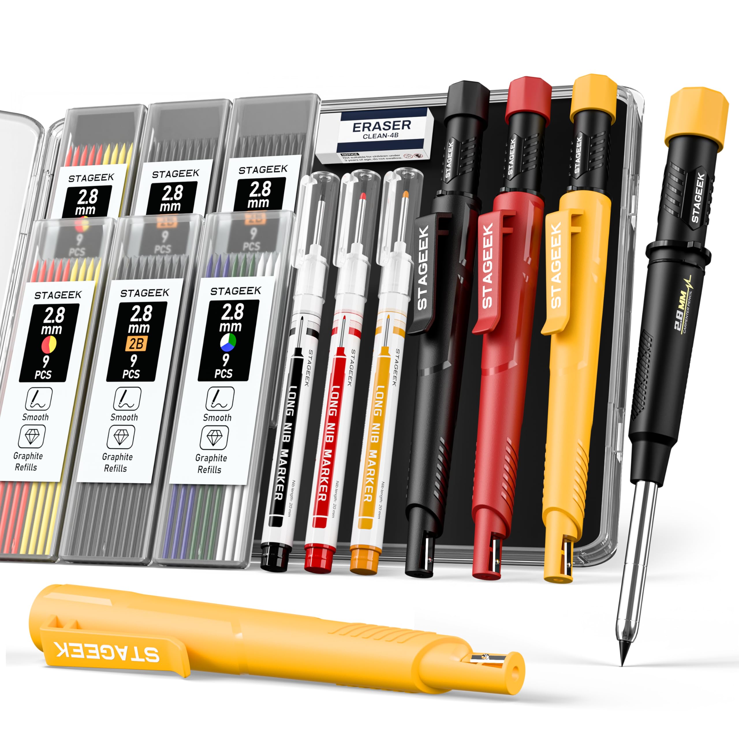 Amazon.com: STAGEEK 3 Pack Carpenter Pencils with Sharpener