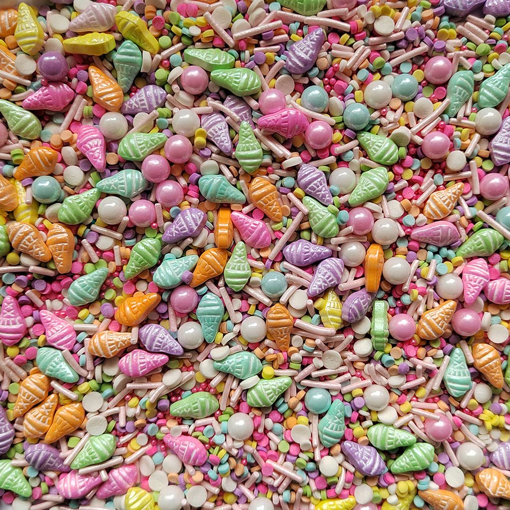 Eastron Edible Summer Sprinkles Ice Cream Sprinkles Candy Baking Cake Cupcake Toppers Cookie Dessert Decorations for Halloween Christmas Birthday Party Supplies 3.35 Ounce