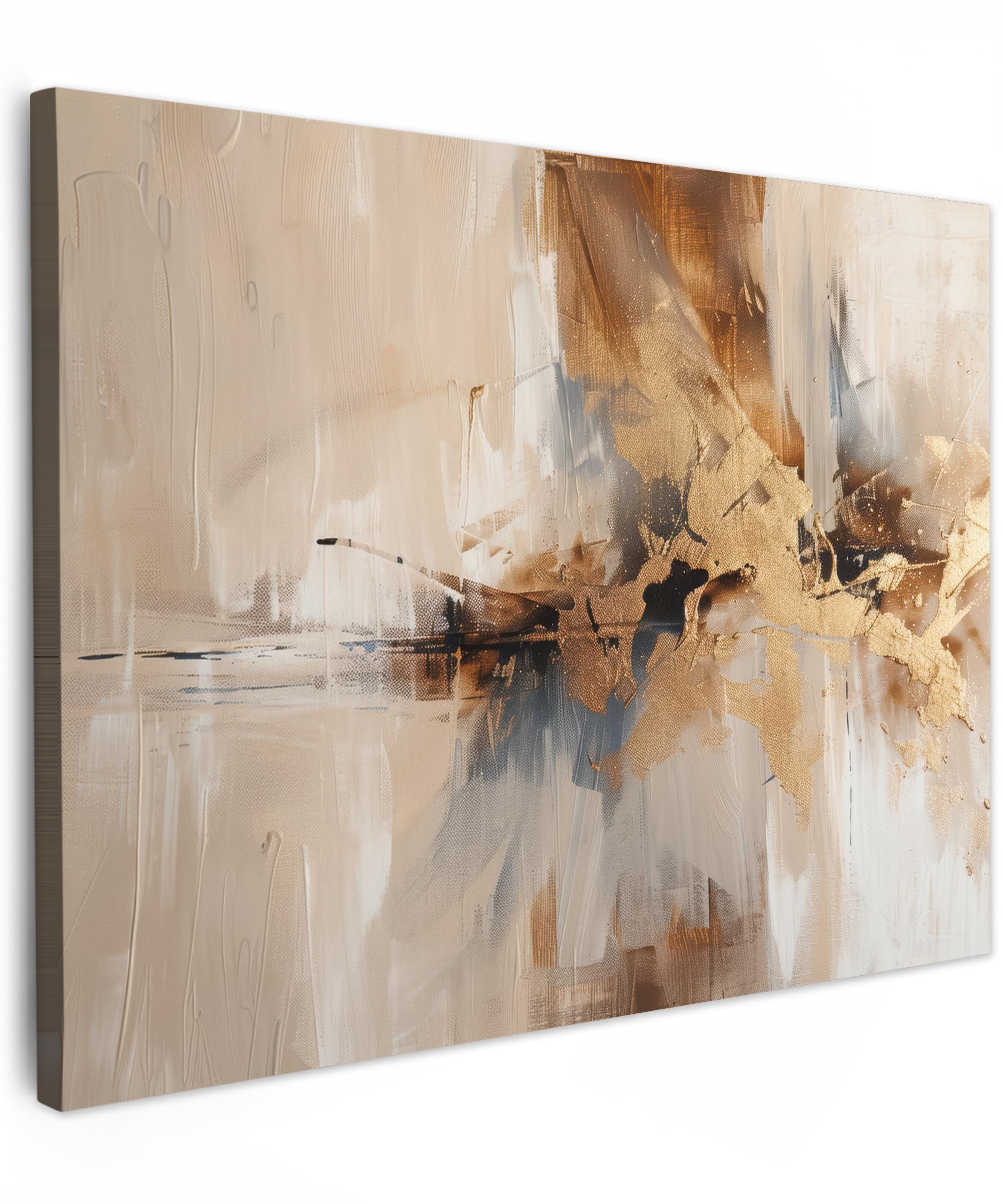 MuchoWow© Cuadros Decoracion Salon Modernos 70x50 cm para Dormitorios Cuadro Decorativos de Salon Lienzos Decorativo Pictures for Living Room Decorarivos Arte moderno - Oro - Beige