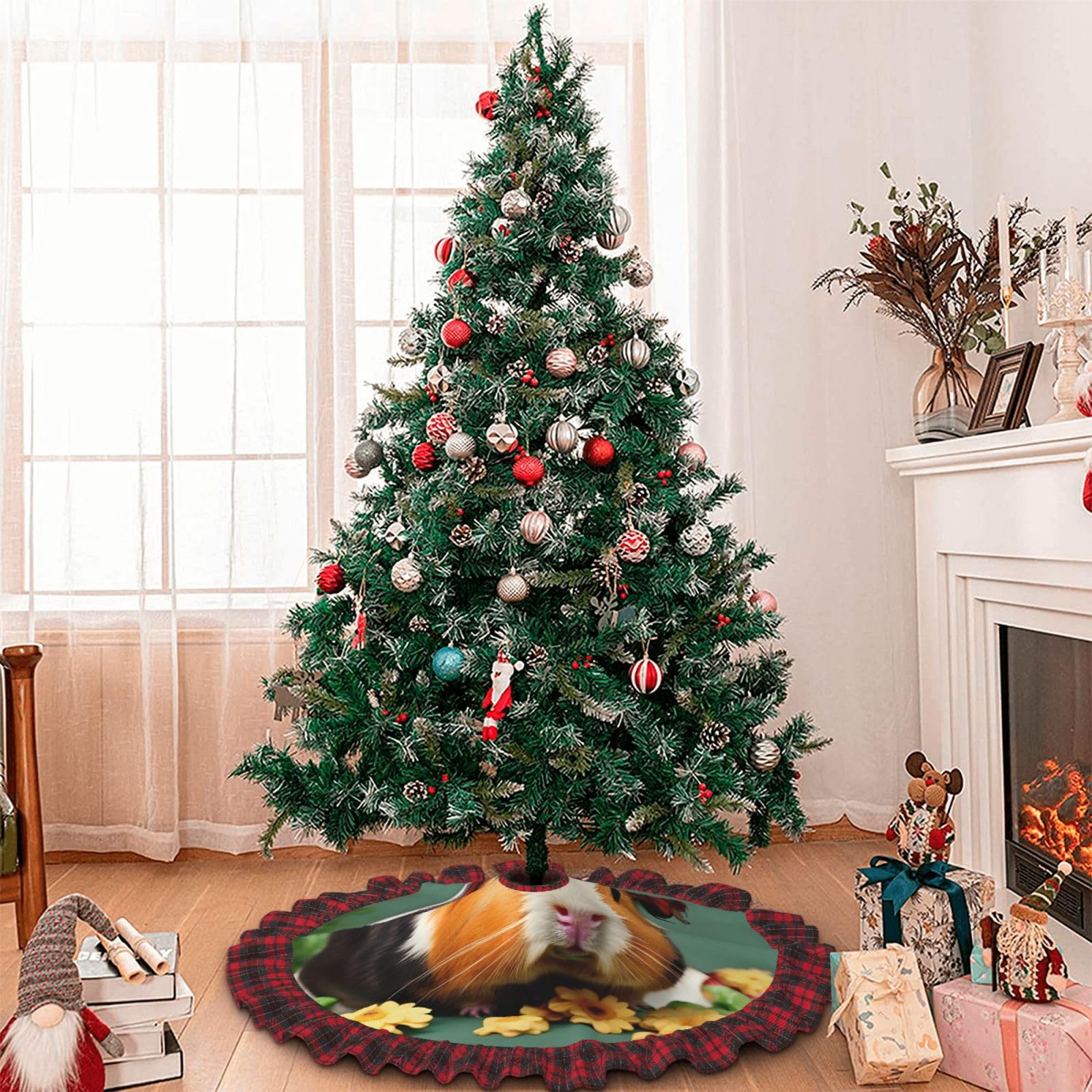LEAZZLE 35 Pezzi Palline Albero di Natale Velluto Set Bordeaux, Decorazioni Albero di Natale Plastica,Addobbi Natalizi Velluto con Ciondolo,Decorazioni Natalizie per Uso Interno ed Esterno, 4/5/6/8cm