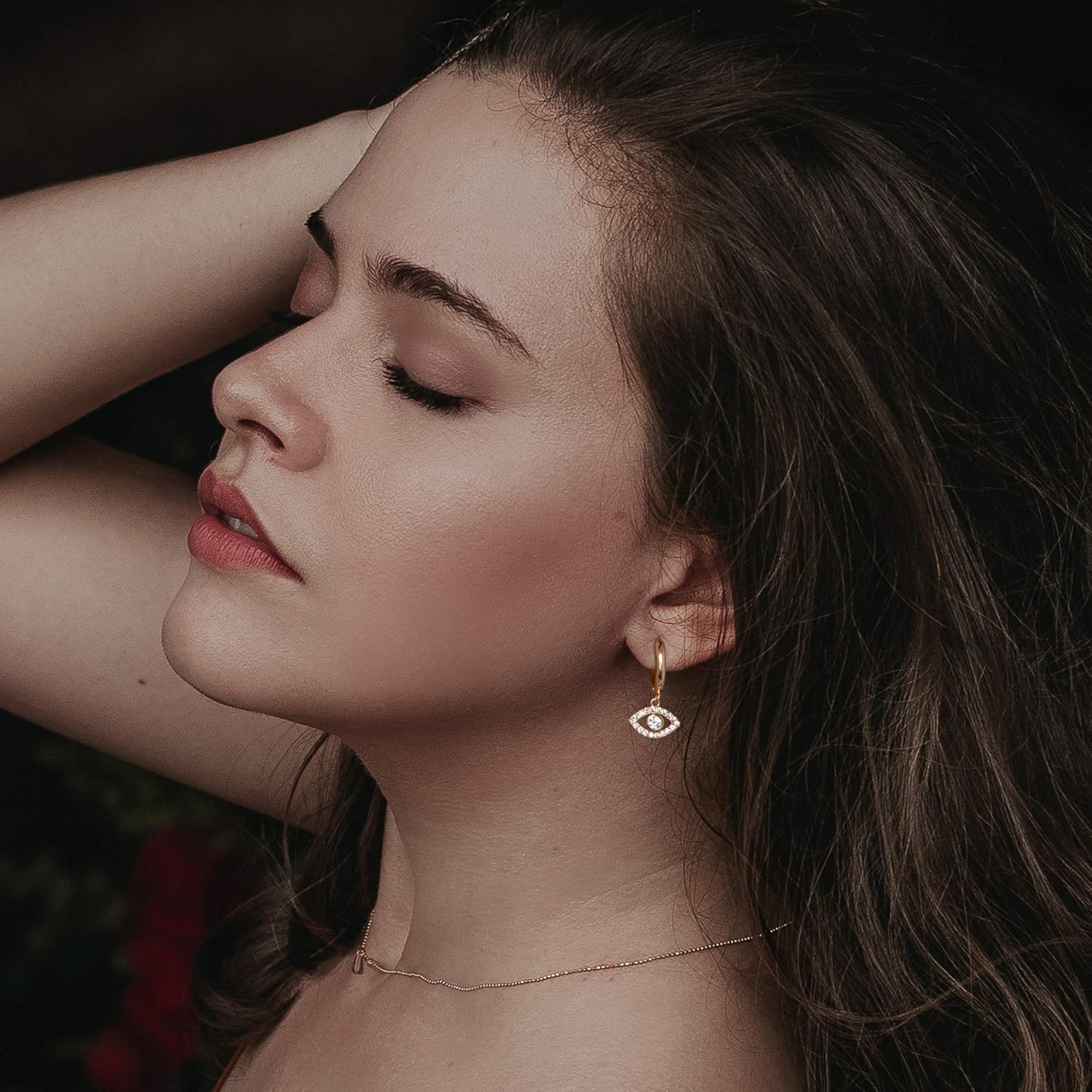 VACRONA Gold Heart Hoop Earrings Huggie Earrings for Women 14k Gold Plated Small Hoops Earrings - Image 2