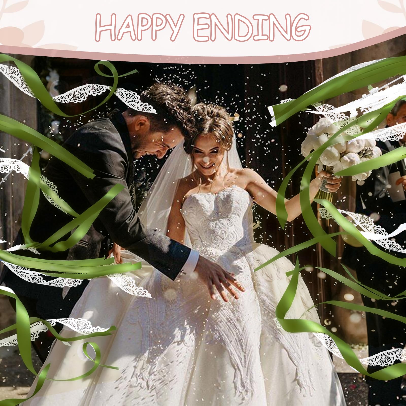 50 Stück Wedding Wands Grün,Wedding Wands Hochzeit mit Glocke,Zauberstäbe Hochzeit Luftschlangen,Zauberstäbe Seidenfeenstab für Hochzeiten,für Hochzeiten, Geburtstage, Weihnachten, Partys