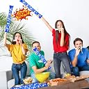 Hungdao 100 Pcs Thunder Sticks Spirit Boom Sticks Cheerleading Football Noise Makers Inflatable Noisemakers for Party Dance Basketball Sporting Event (Blue) gallery image