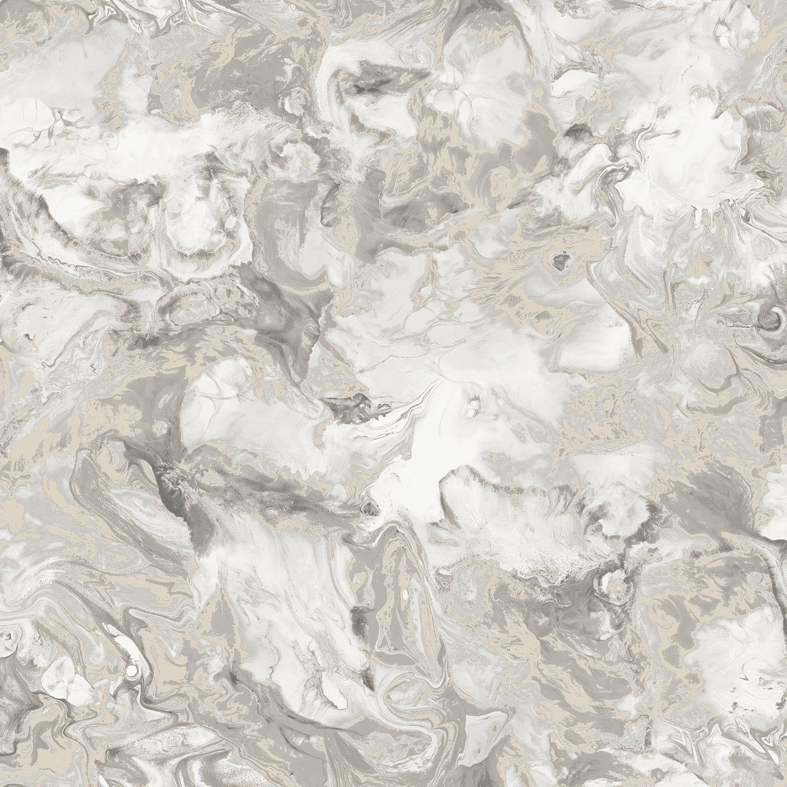 Muriva Elixir Marble Wallpaper, Liquid Swirl Marble, Metallic, Taupe 166508