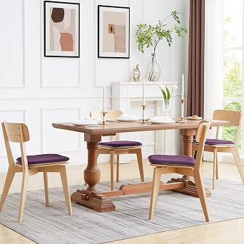 Sweet Home Collection Cushion Premium Memory Foam for Enhanced Comfort and Support Non Slip Stay in Place Backing for Office, Dining & Mobility Chairs, 2 Pack, Eggplant Purple