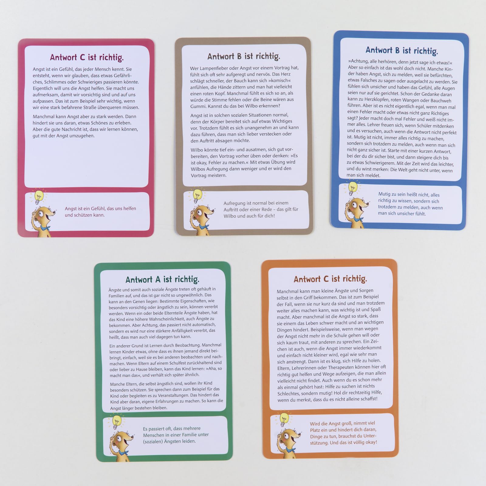 Wilbo weiß was über soziale Ängste: Wissensquiz zur Psychoedukation in der Kinderpsychotherapie. 50 schlaue Fragen und wissenswerte Antworten. Mit ... 9,8 x 14,3 cm (Beltz Therapiekarten)