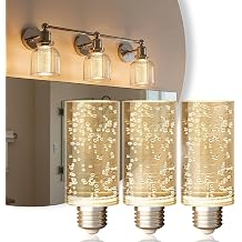 JandCase LED Bulb, 5W, 3000K, 500LM Dimmable E26 Acrylic Bubble Bulb | Ceramic Base, Suitable for E26 Lighting Fixtures Including Chandeliers, Wall Sconces, Table Lamps, and Vanity Lights-3 Pack