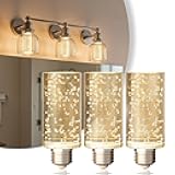 JandCase LED Bulb,5W,3000K,500LM Dimmable E26 Acrylic Bubble Bulb with Ceramic Base, Suitable for E26 Lighting Fixtures Including Chandeliers, Wall Sconces, Table Lamps, and Vanity Lights-3 Pack