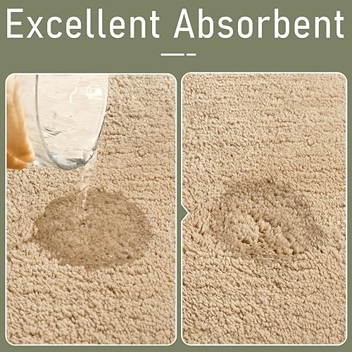 Miniatura 3 de LOCHAS Alfombras de baño, alfombra de baño de 24 x 60 pulgadas de largo, antideslizante, lavable, suave, gruesa y absorbente, alfombra de baño para
