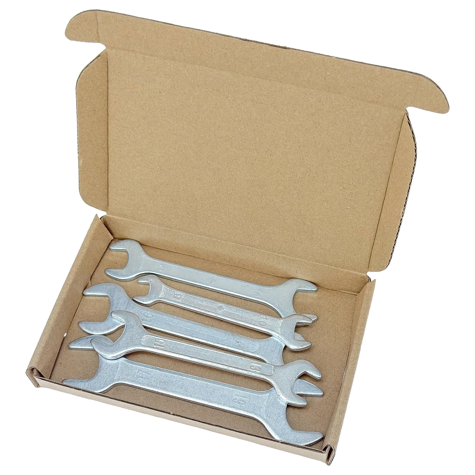 DDHOMIN 5 Pieces Double Open-End Spanner Set – Wrenches Suitable for 8mm,10mm,12mm,13mm,14mm,15mm,16mm,17mm and 19mm