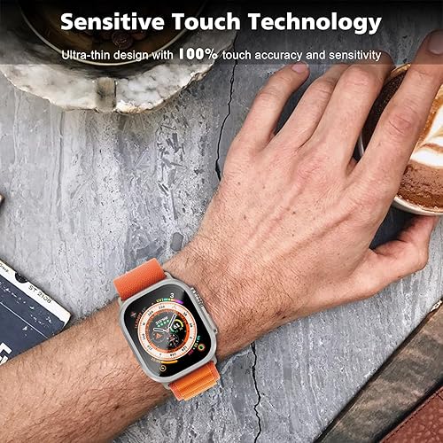 Miniatura 4 de Kakurookie Paquete de 2 Funda protectora de pantalla de privacidad adecuada para Apple Watch Ultra 2Ultra de 1.732 pulgadas, vidrio templado y marco