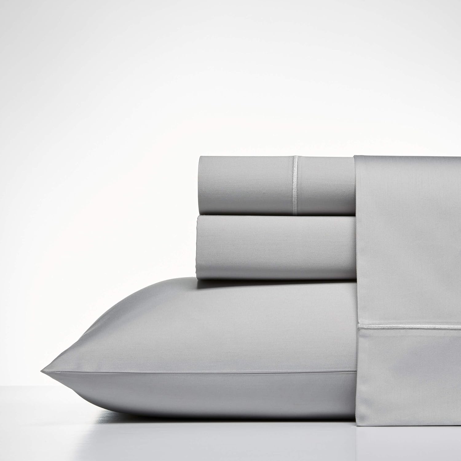 Nautica - Queen Sheets, Cotton Sateen Bedding, 400 Thread Count, Silky Smooth & Wrinkle Resistant (Regatta Grey, Queen)