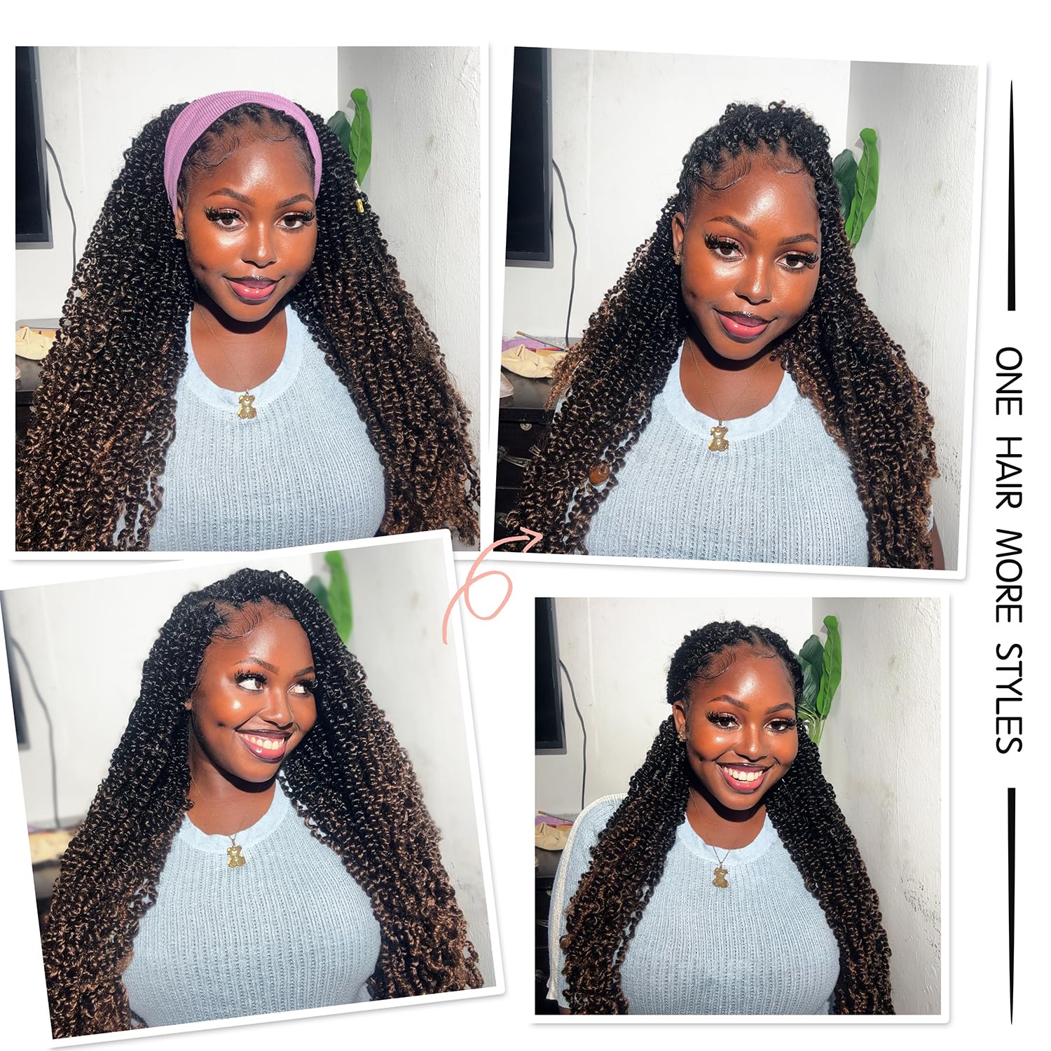 SOKU Mini Passion Twist Crochet Hair 20" - 8 Packs Pre Twisted Senegalese Yanky Twist Crochet Hair Bey-Blonde Pre-looped Synthetic Dreadlocks Bohemian Locs for Black Women