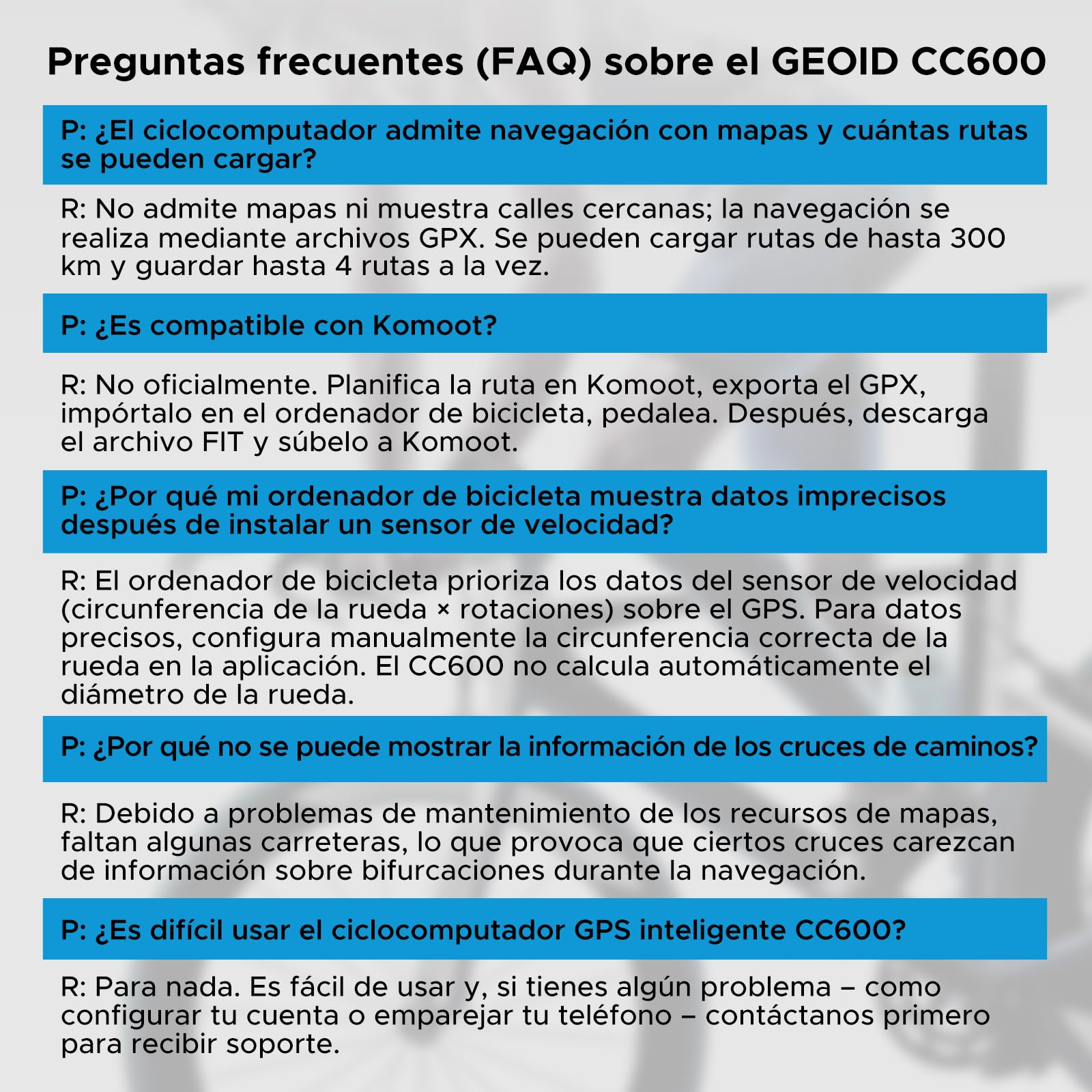 GEOID CC600 Ciclocomputador Bicicleta GPS, Pantalla a Color Resistente al Agua de 2,4", Navegación, Entrenamiento de Ciclismo, WiFi&Bluetooth&Ant+