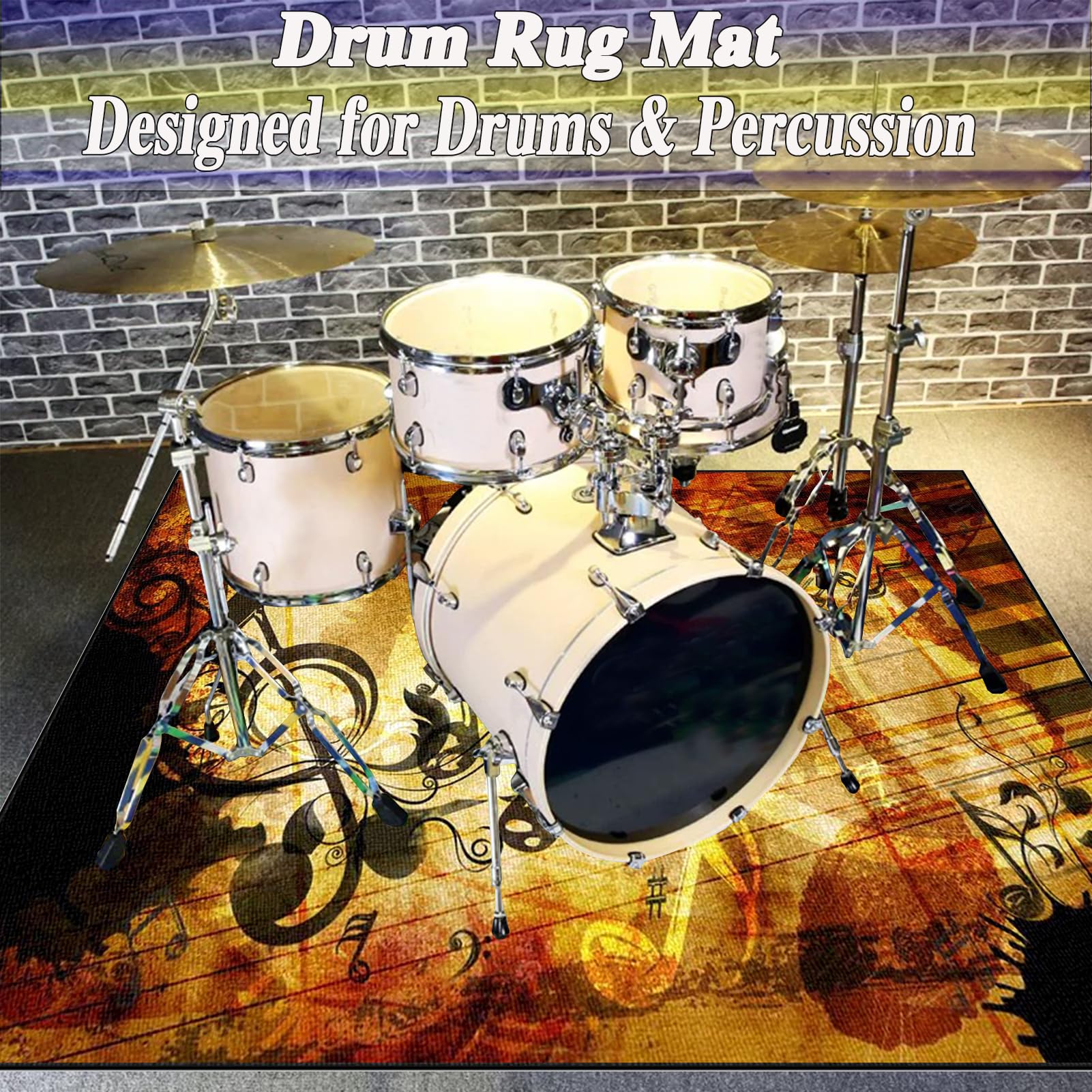Schlagzeug Teppich E Drum mit Schallschutz, Drum Rug rutschfeste Schlagzeugteppich Trommelmatte Schallschutz Teppiche Antivibrationsmatte für Studio,Wohnung Musikinstrumente Bodenmatte 180 x 160 cm