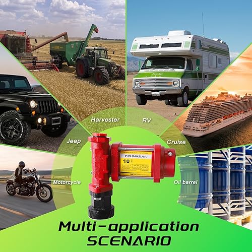 Miniatura 8 de Bomba de transferencia de combustible de 12 V con boquilla manual, bomba de transferencia diésel de CC de alto flujo de 10 GPM, bomba de