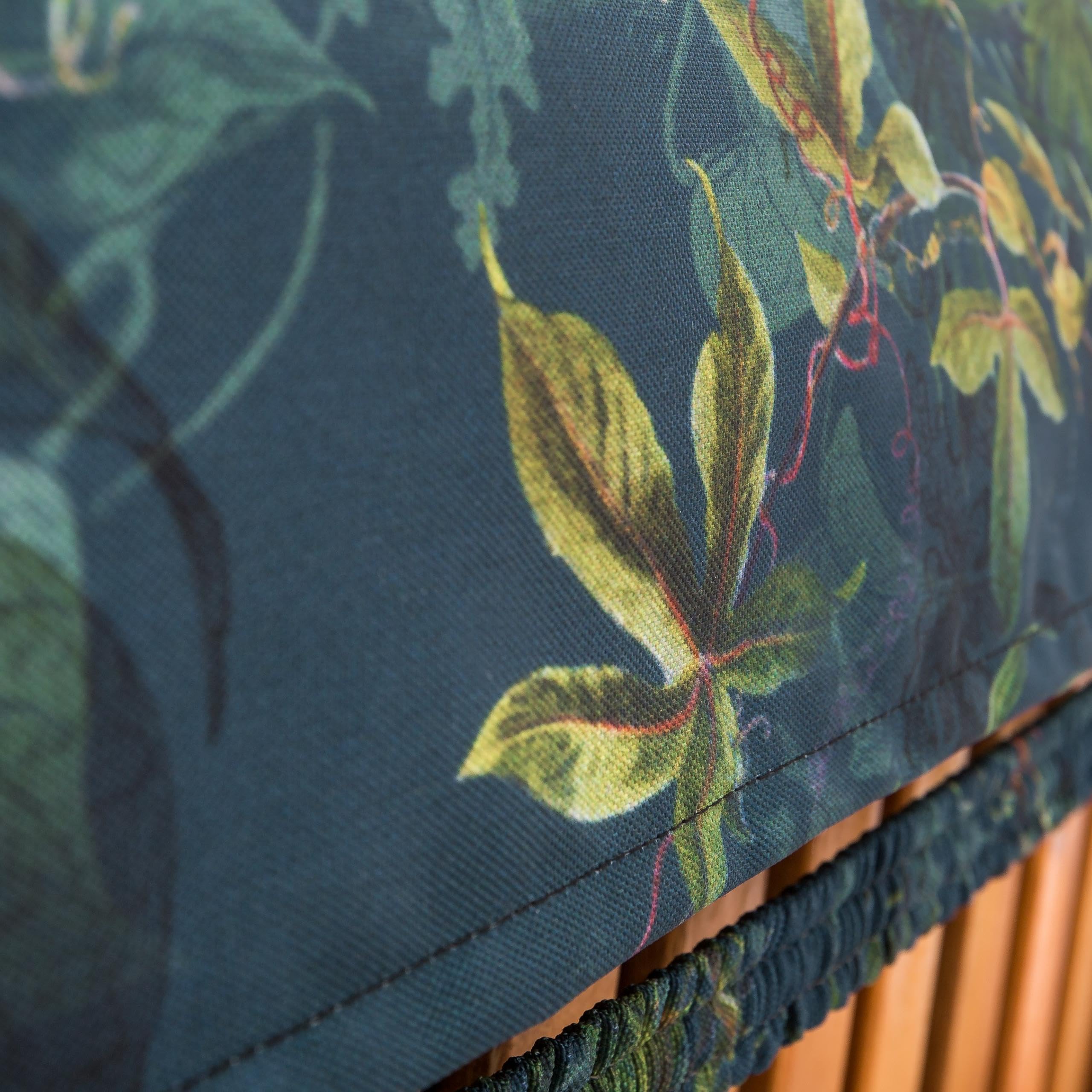 PillowPrim Nakładka na leżak ogrodowy, nakładka na leżak 200 x 55 x 9 cm - Wygodna nakładka na leżak - Poduszka na leżak ogrodowy, poduszka na leżak, haftowana - Zielona łąka