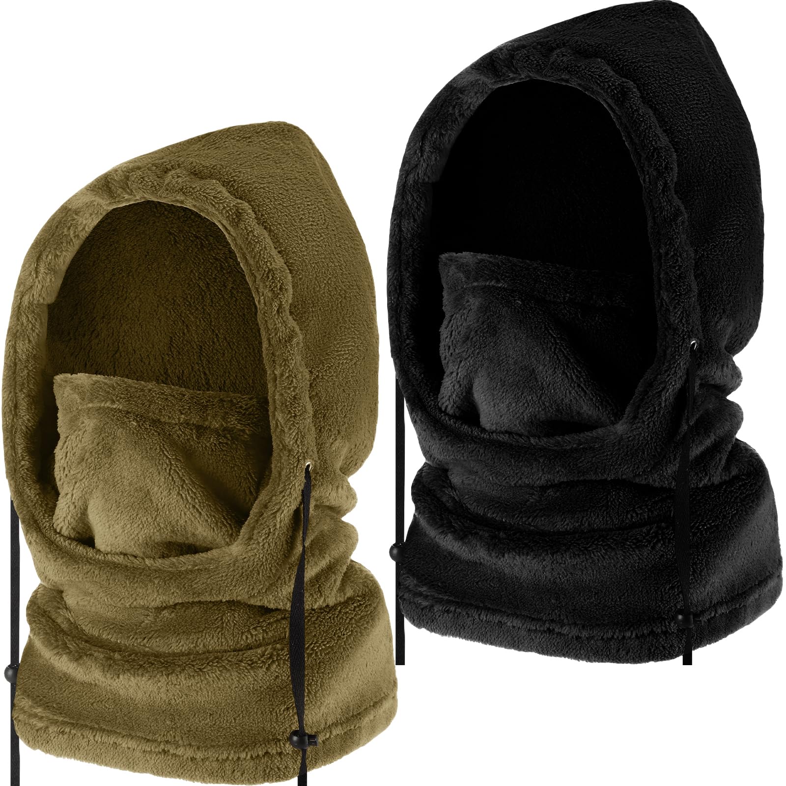 Handepo2 Pcs Ski Mask Fleece Balaclava Hood Warm Snowboard Face Warmer Cap Scarf Windproof Thermal Balaclava Hat Winter Face Mask