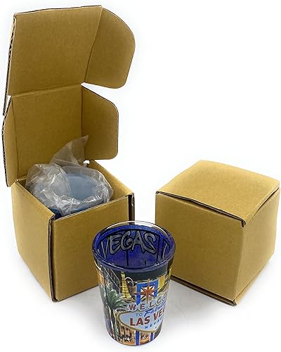 Miniatura 5 de American City Souvenir Shot Glasses Las Vegas Neveda LV Shotglass Doble Cara Impresión Las Vegas Regalos Turísticos Taza Beber Copa Copa de vino