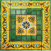 Pobleta Mexican Tile Set Backsplash Mural