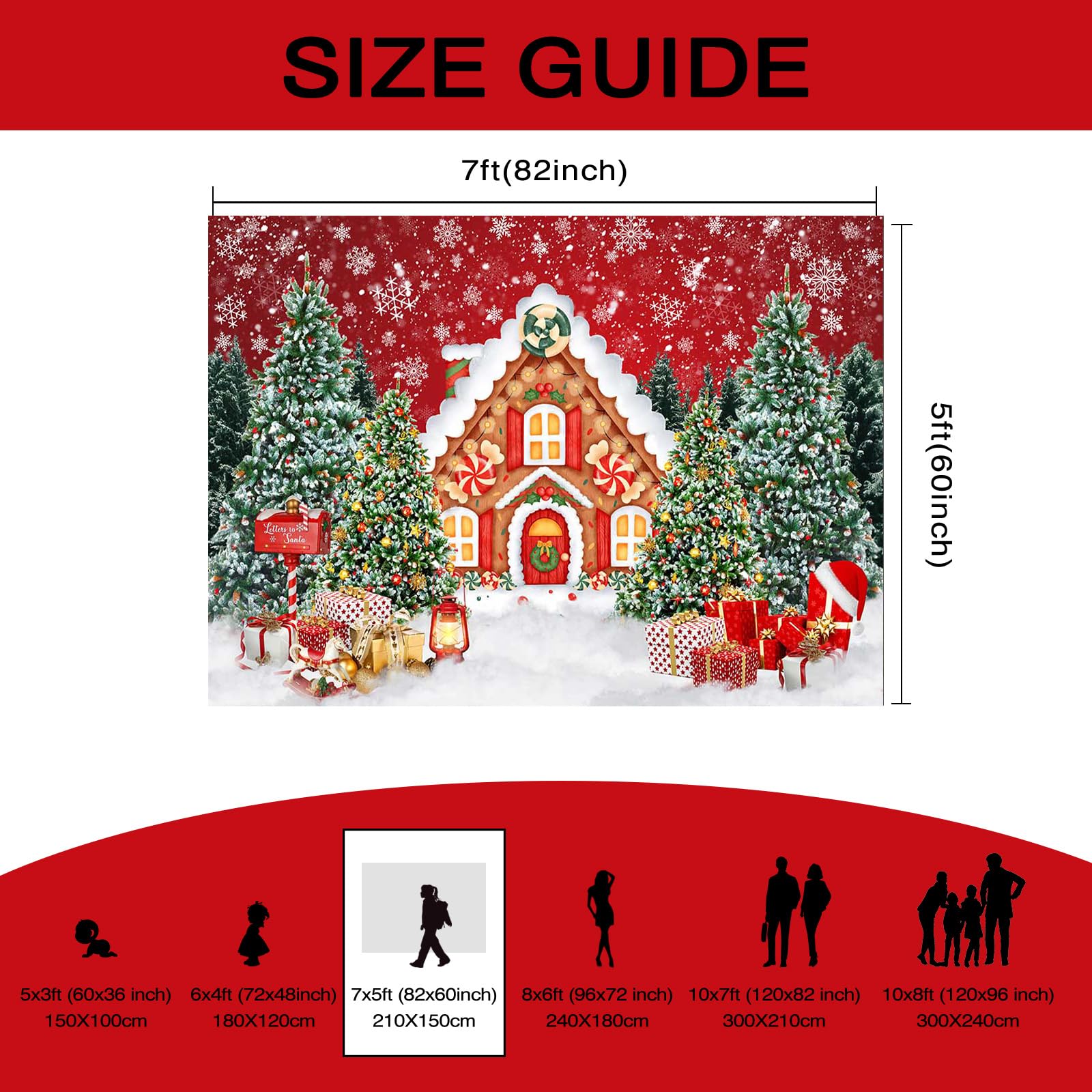 Christmas Forest Candy House Photography Background Candyland Winter Snowflake Gingerbread Xmas Party Decorations Backdrop Winter Merry Xmas Newborn Baby Shower Birthday Party Background (9X6FT