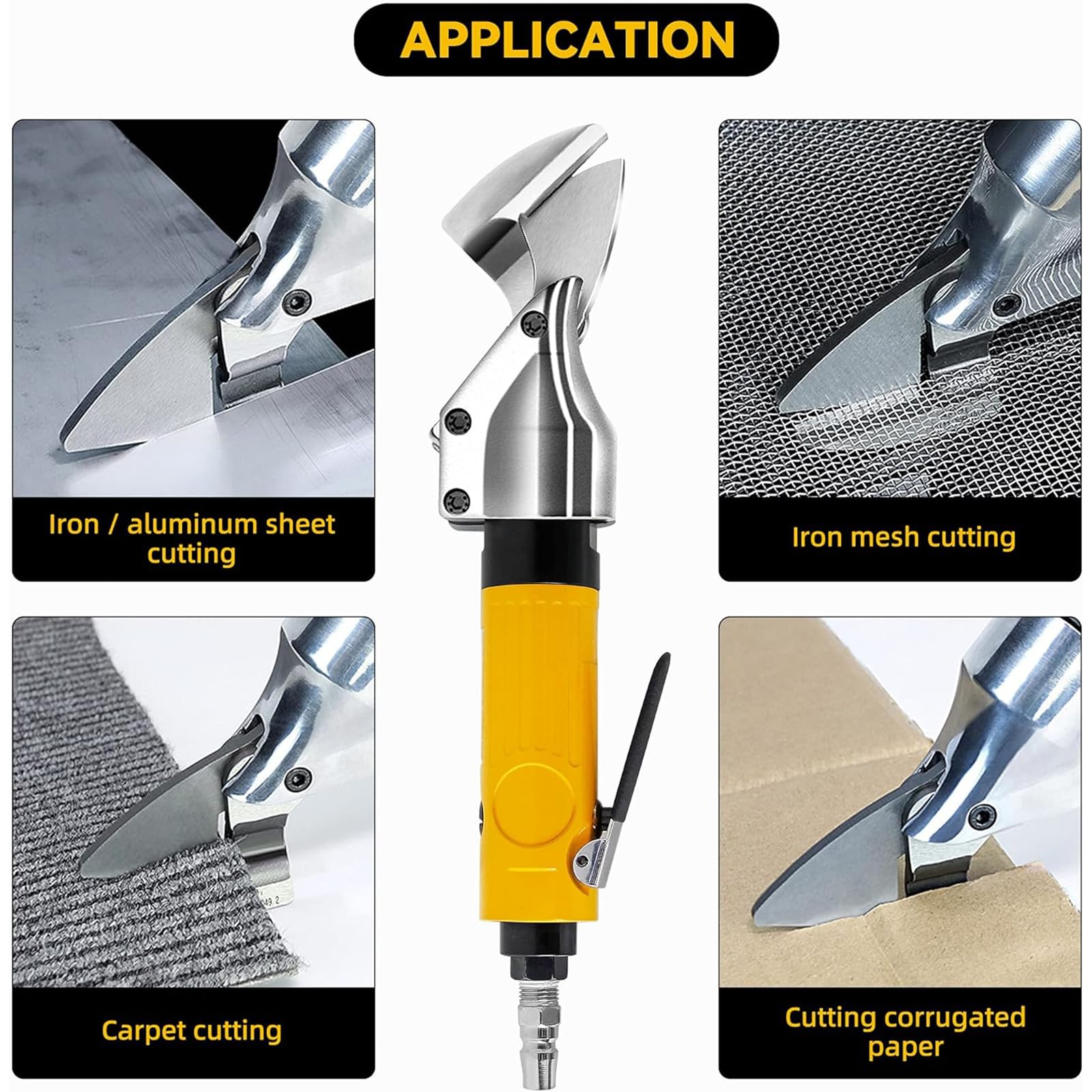 Cizalla Neumática Para Cortar Metal, Cizalla Neumática Para Acero Aleado Con Entrada De 1/4”, 2600 Rpm Y Velocidad Ajustable, Corte De Alta Eficiencia Para Chapa De Hierro/aluminio/malla Metálica
