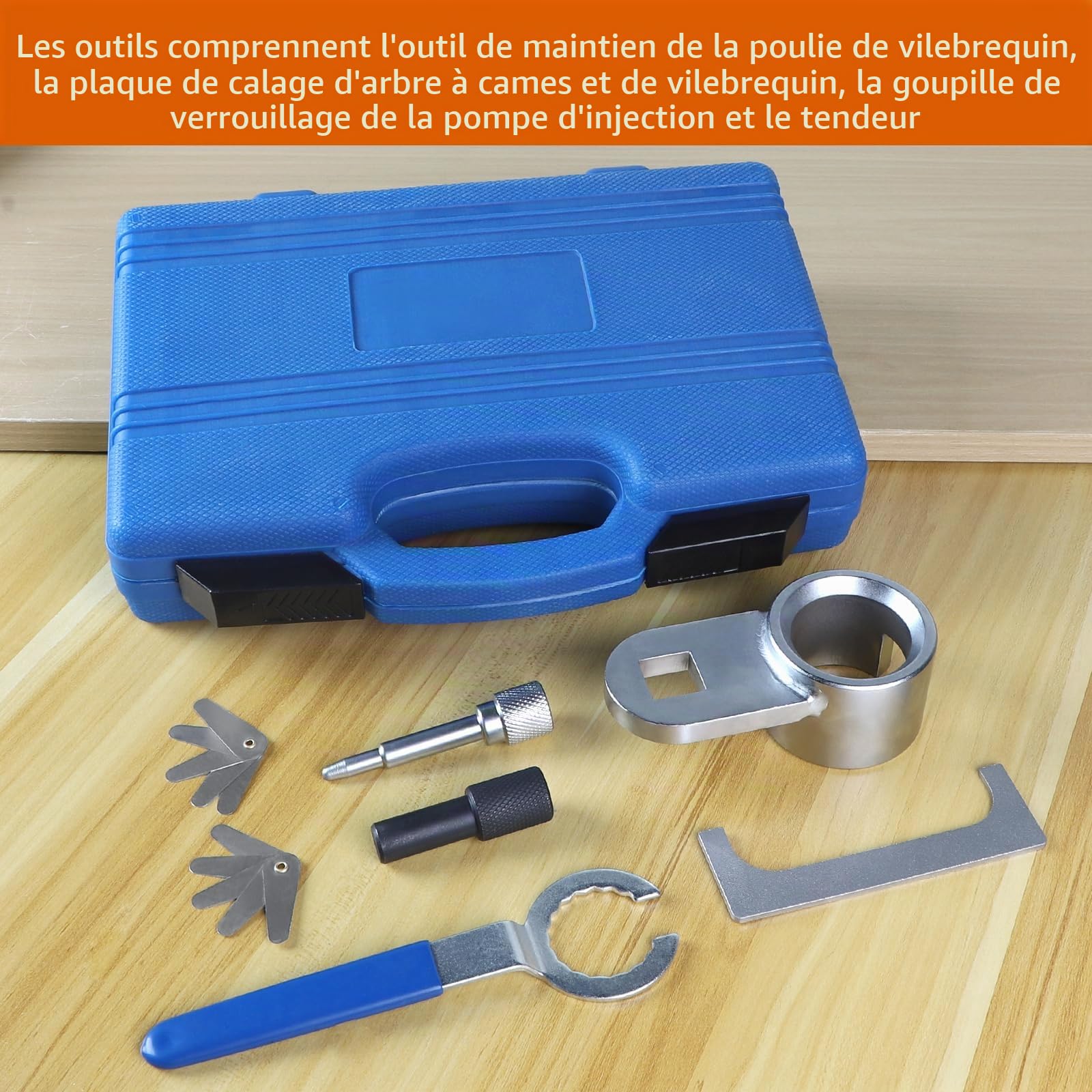 EXLECO Kit d'outils d'installation moteur Compatible avec VW T4 Crafter LT 2.4D 2.5D SDI TDI Outil courroie de distribution Kit d'outils de calage moteur Outil de verrouillage arbre à cames Outil de