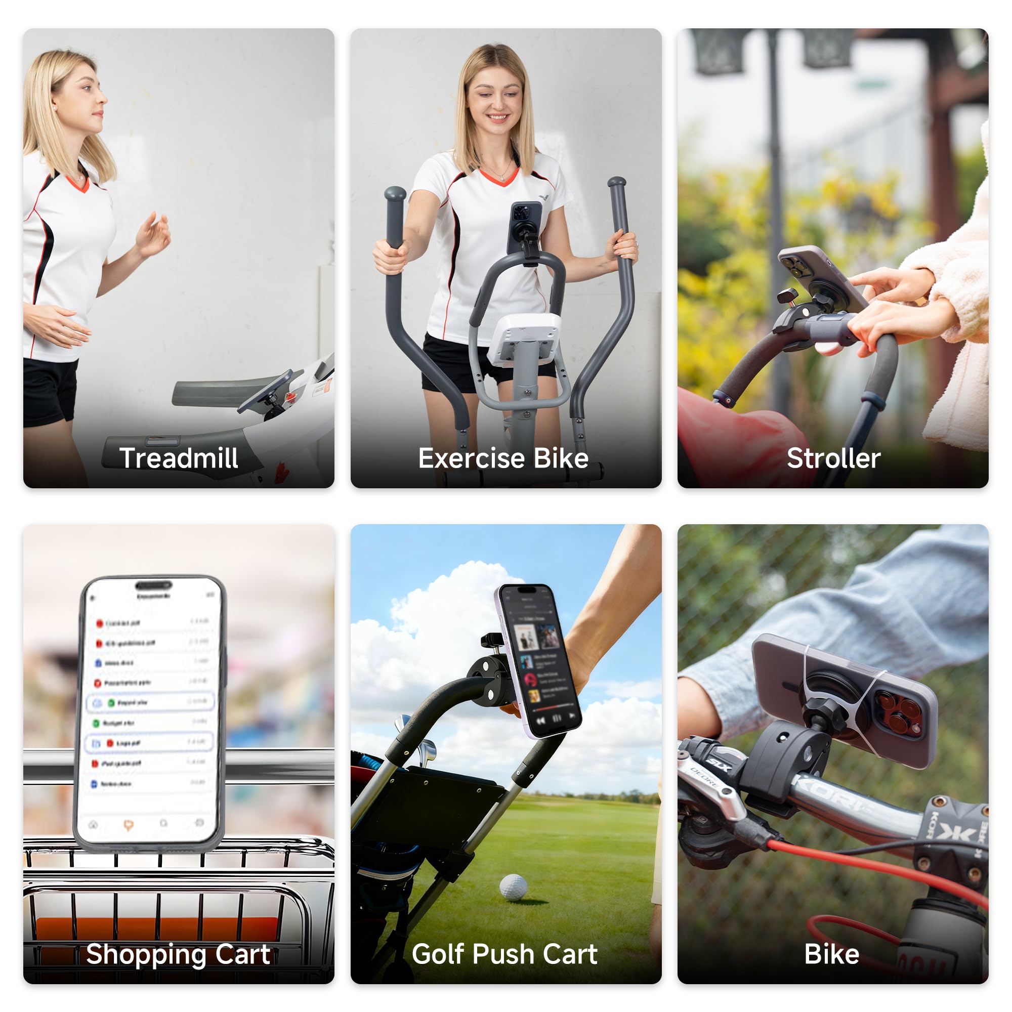PROfezzion Mag-Safe Handyhalterung Metall, Handy Halterung für Fahrrad Lenker, Laufband, Treadmill, Fitnessstudio, Kinderwagen, Rennrad, Fahrradlenker für iPhone 17 16 15 14 13 Pro Max & alle Handys