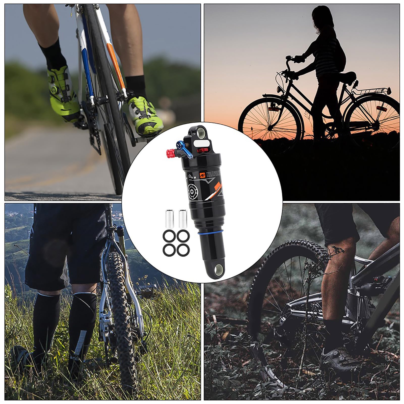Fahrrad-Stoßdämpfer hinten ， Mountainbike-Luftdruck-Stoßdämpfer MTB Soft-Heckrahmen Heck Springback Stoßdämpfer Fahrradzubehör