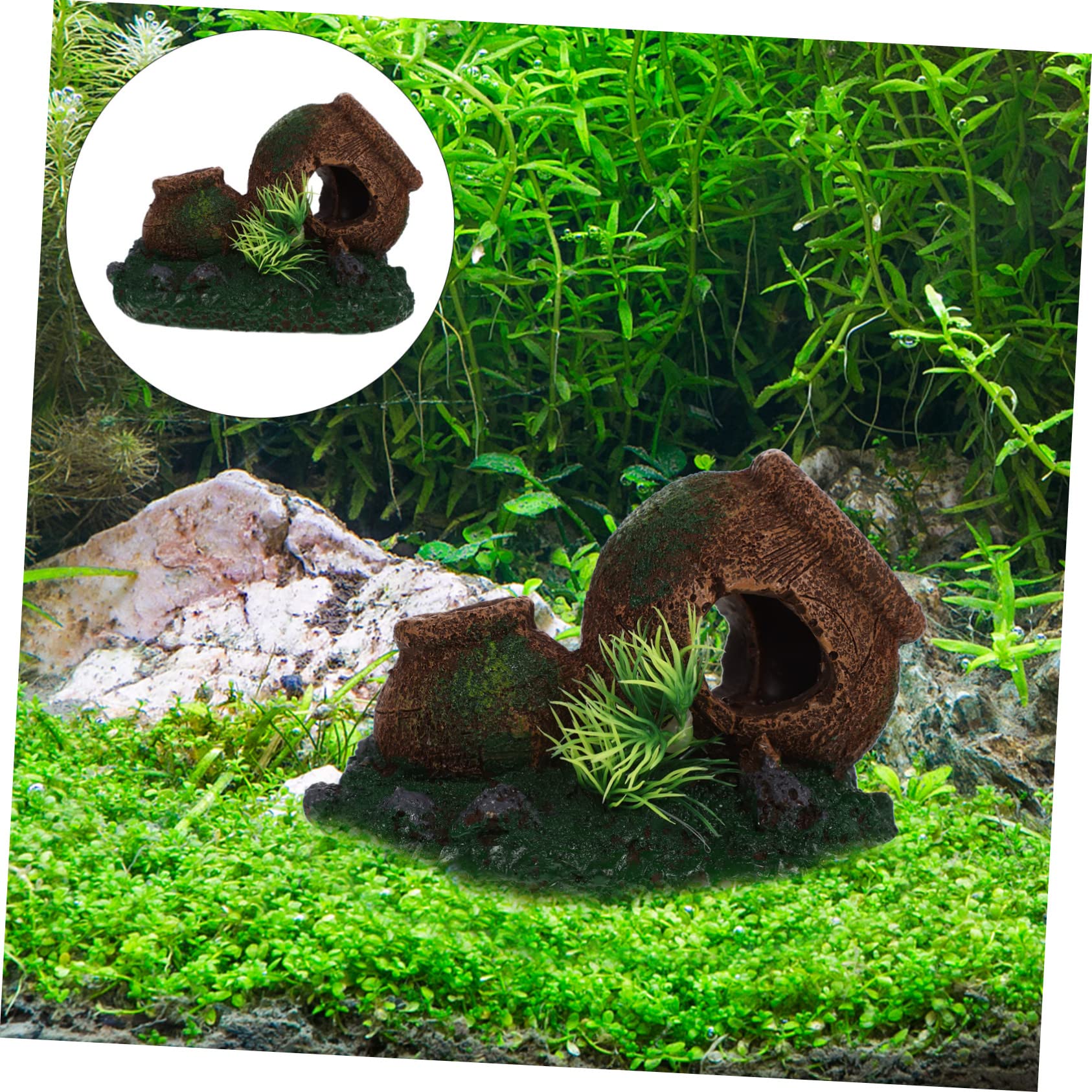 YARNOW 5 Pièces Maison D'élevage De Crevettes Grand Décor D'aquarium Se Cache Cacher Poisson Grotte De L'aquarium Cachettes Refuges Cachette De Décorations D’Aquarium Enceinte Résine