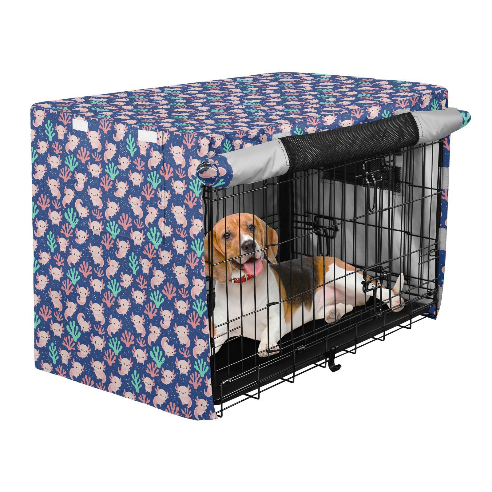Housse de cage pour chien XL imperméable motif poisson diable rose corail marine