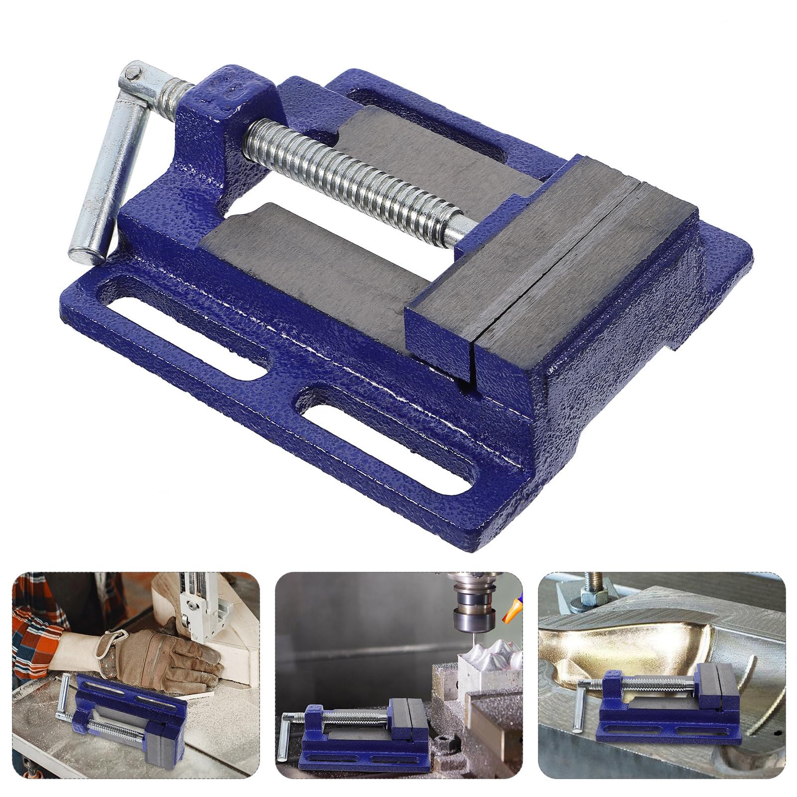 PACKOVE Abrazadera de Banco para Taladro de Columna Construcción Resistente de Acero, Ancho de 77mm, Adecuado para Mesas de Trabajo y Talleres de Carpintería