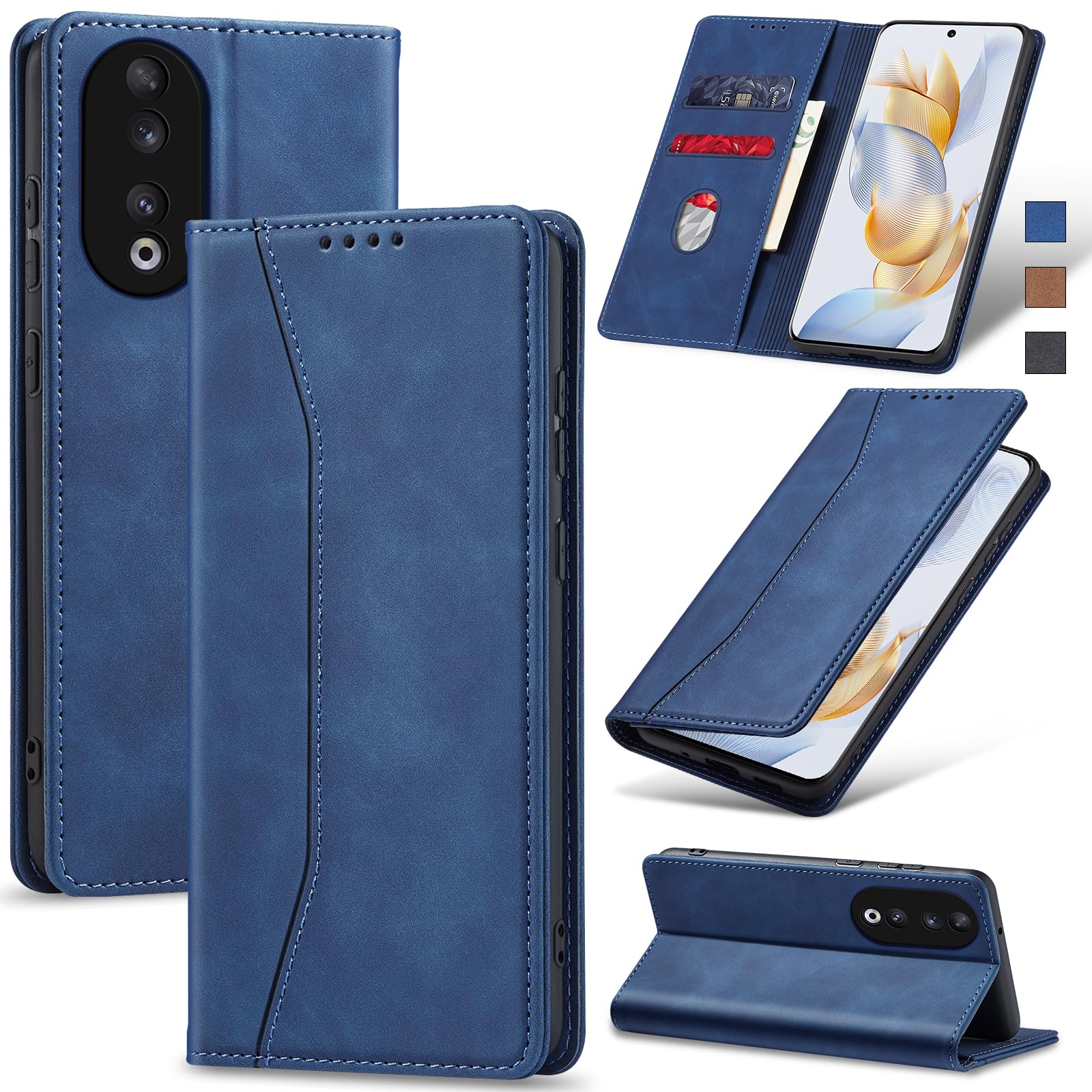 Custodia A Libro In Pelle Per Huawei Nova 8I E Honor 50 Lite - Con Supporto Stand, Portacarte E Protezione 360° - copertina