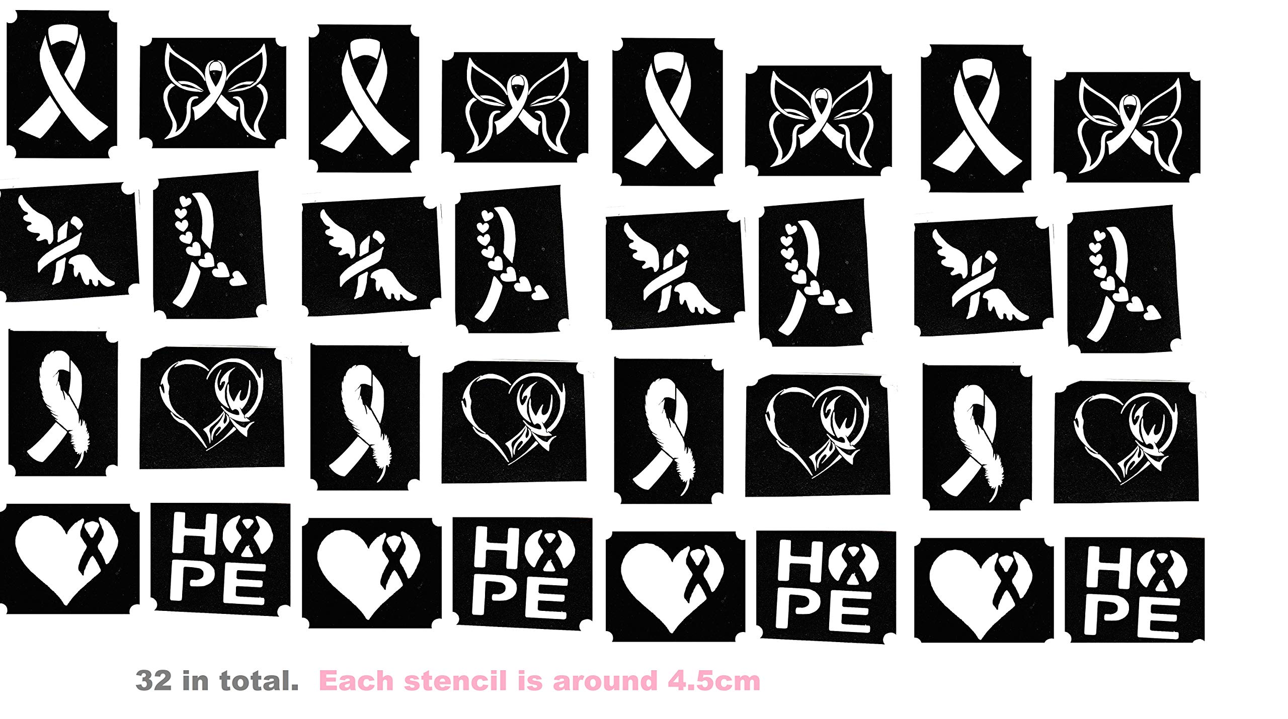 Multiple sclerosis (MS) Awareness Collection (Multiple sclerosis M.S Body Art Stencil Ribbon c2)