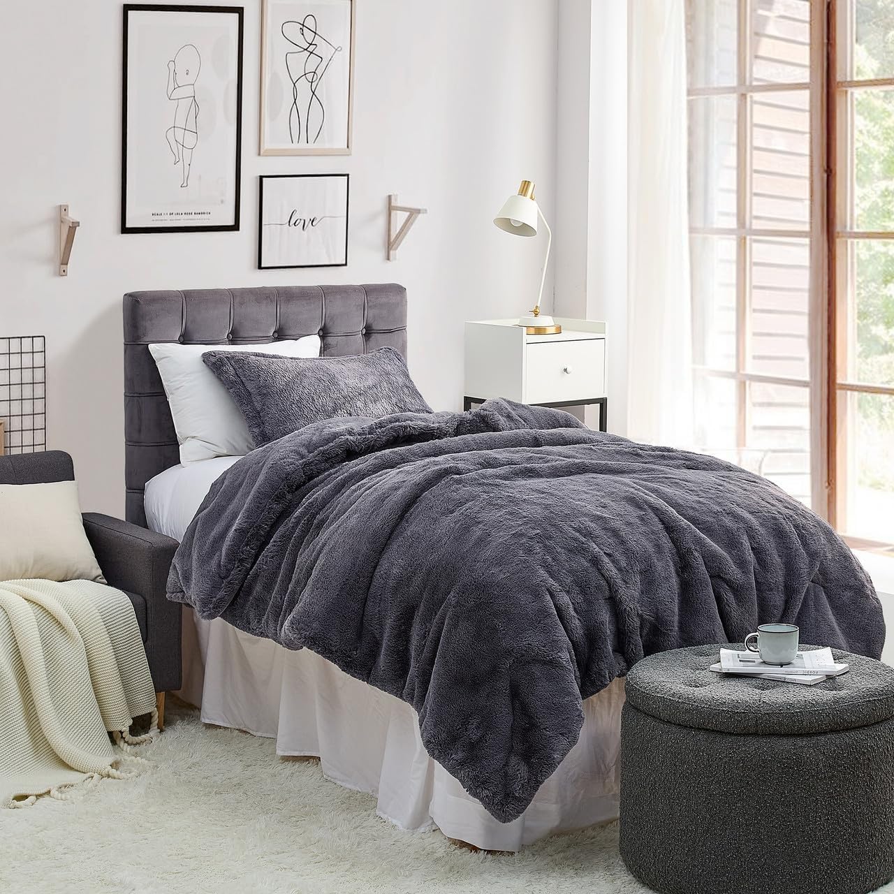 Byourbed Chunky Bunny Homie - Coma Inducer® Oversized Twin Comforter Set - Boulevard Gray