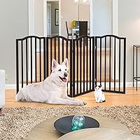 Vista 2 de PETMAKER Pet Gate - Valla plegable para perros de 4 paneles para interiores para escaleras, pasillos o puertas - Vallas para perros de madera Marrón