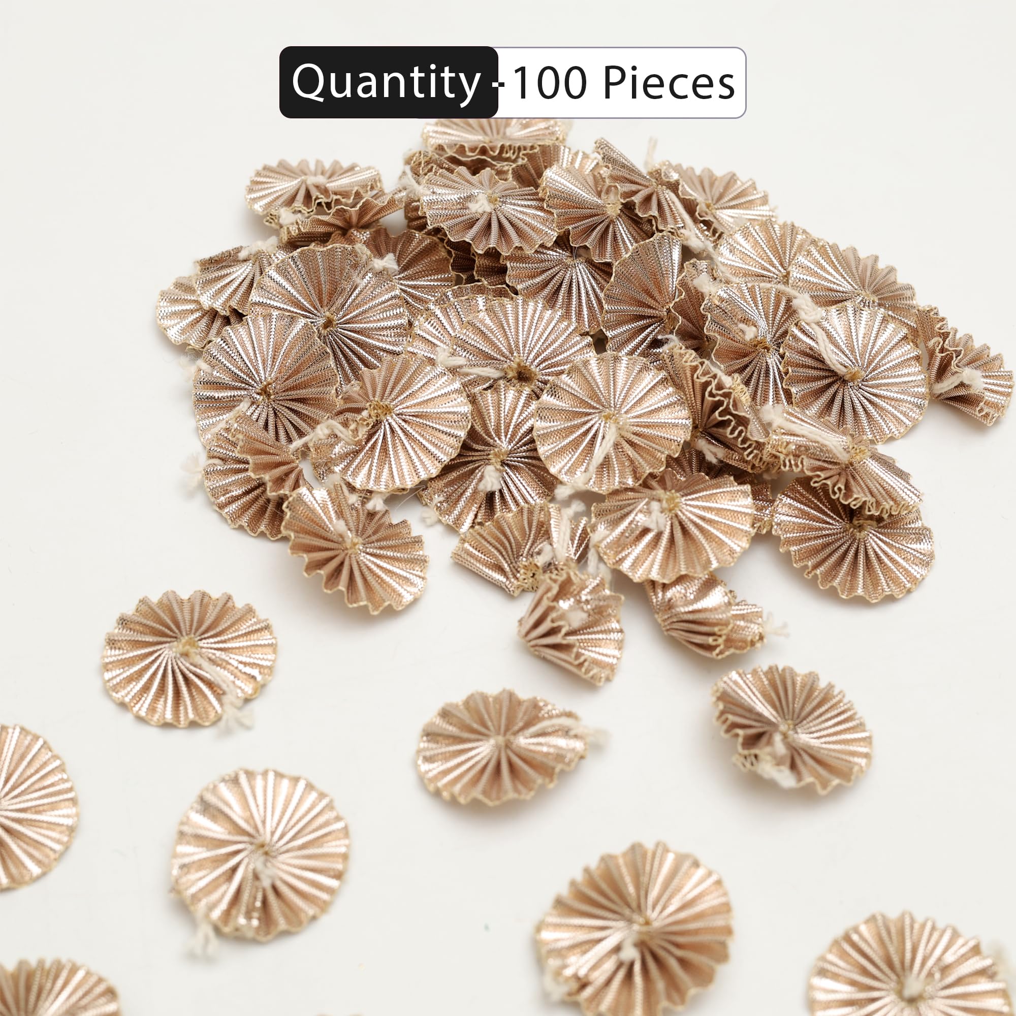 Embroiderymaterial 1.7CM Gota Patti Flowers Appliques Patches for Embroidery Decoration and Craft Making (Rose Gold) 100 Pieces 2