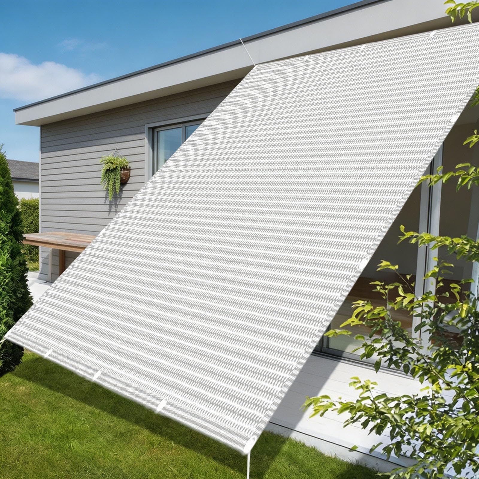 Voile d'ombrage résistant blanc de haute qualité avec œillets durables