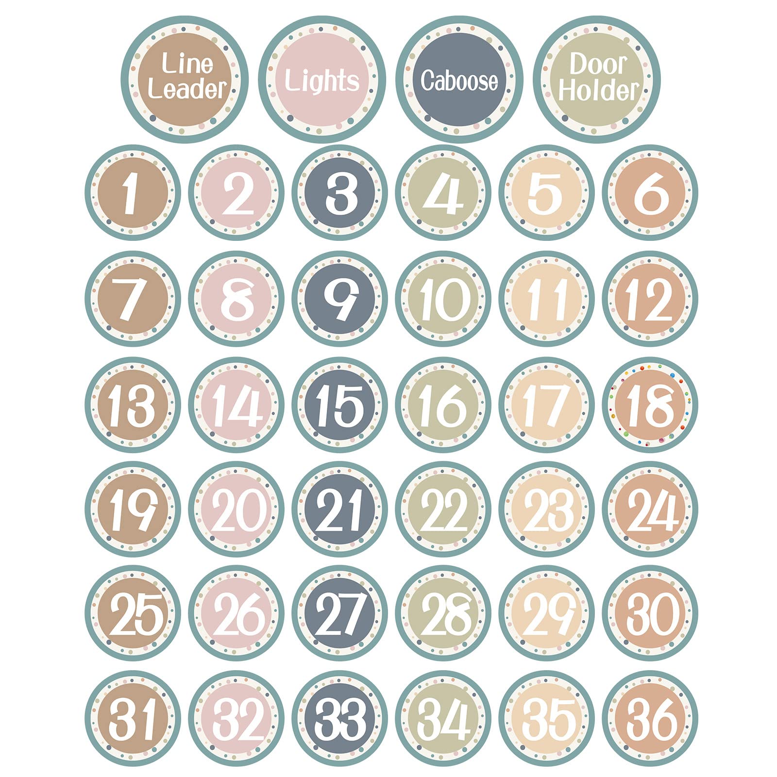 Colarr 40 Pcs Classroom Line up Helpers Stickers Large Numbered Spot Markers and Labels 4'' Line-up Helper for Preschool Kindergarten Elementary